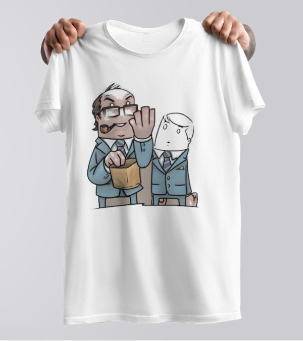 Morecambe And Wise Paper Bag Trick HappyToast 2024 Cartoon Duo T-Shirt