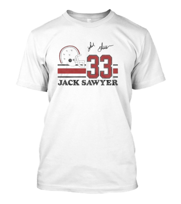 Ohio State Jack Sawyer 33 Signature Helmet T-Shirt