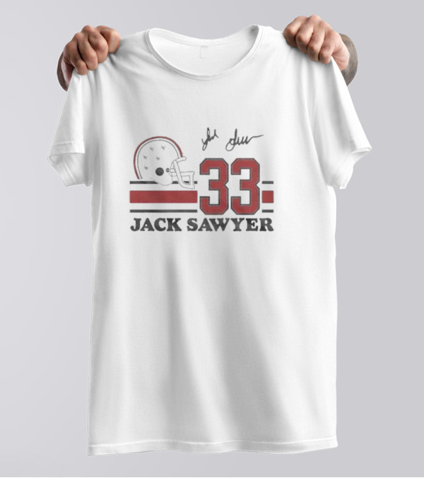 Ohio State Jack Sawyer 33 Signature Helmet T-Shirt