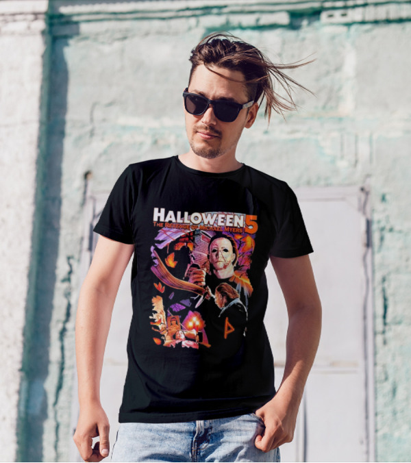 Halloween 5 The Revenge Of Michael Myers Mask Knife Leaves T-Shirt
