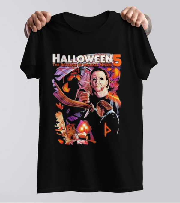 Halloween 5 The Revenge Of Michael Myers Mask Knife Leaves T-Shirt