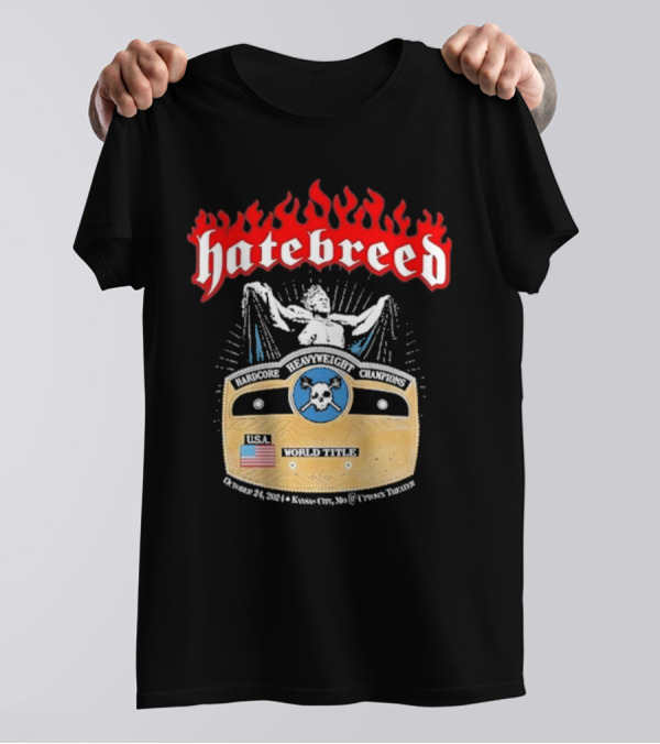 Hatebreed Hardcore Heavyweight Champions Kansas City Oct 24th 2024 30th Anniversary T-Shirt