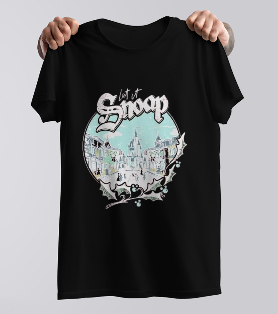 Let It Snoap Florida Day Main Street With Holly And Snowflakes Scene T-Shirt