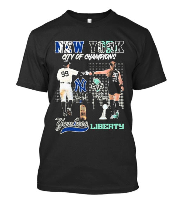 New York City Of Champions Aaron Judge Yankees Sabrina Ionescu Liberty T-Shirt