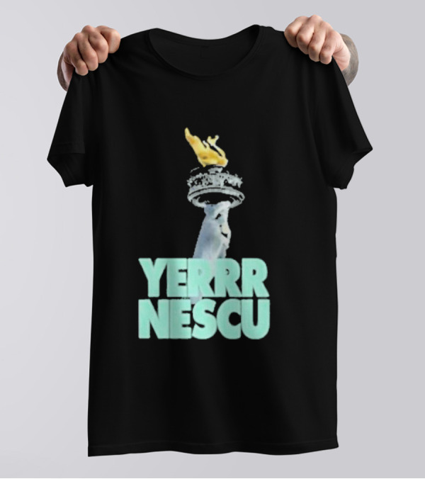 Sabrina Rocking The YERRR NESCU Statue Of Liberty Torch Flame T-Shirt