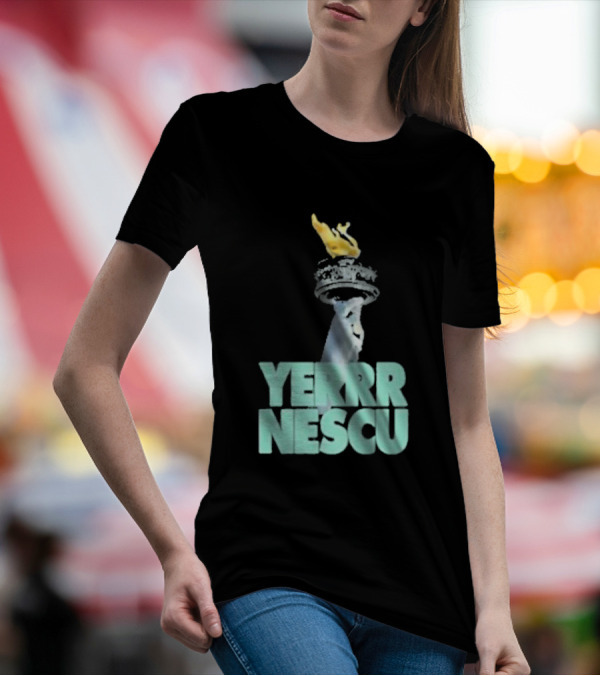 Sabrina Rocking The YERRR NESCU Statue Of Liberty Torch Flame T-Shirt