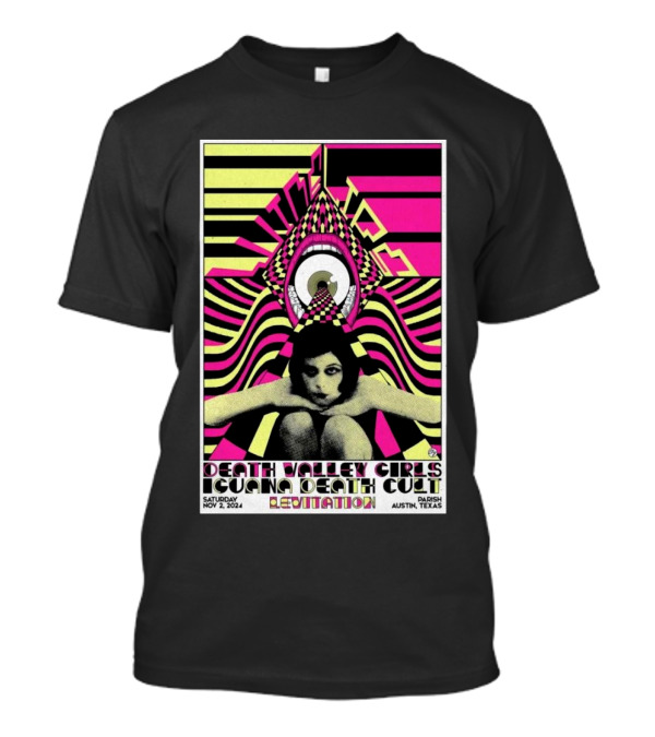 Wine Lips Death Valley Girls Iguana Death Cult Levitation Nov 2 2024 Parish Austin Texas Show T-Shirt