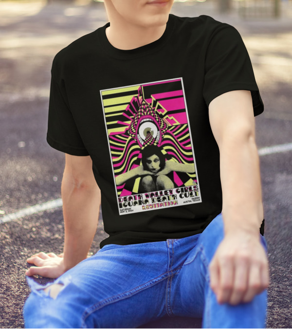 Wine Lips Death Valley Girls Iguana Death Cult Levitation Nov 2 2024 Parish Austin Texas Show T-Shirt