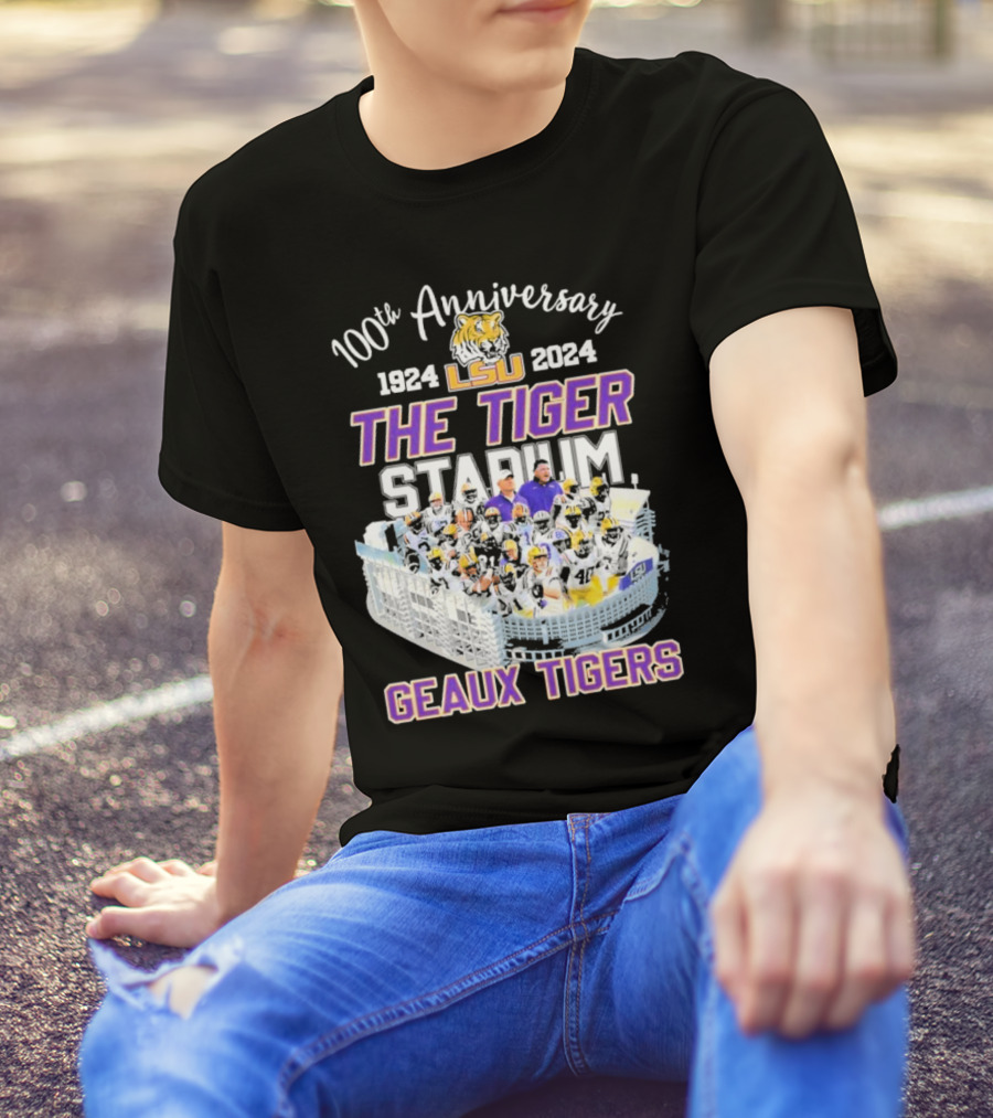 100th Anniversary LSU 1924 2024 The Tiger Stadium Geaux Tigers T-Shirt