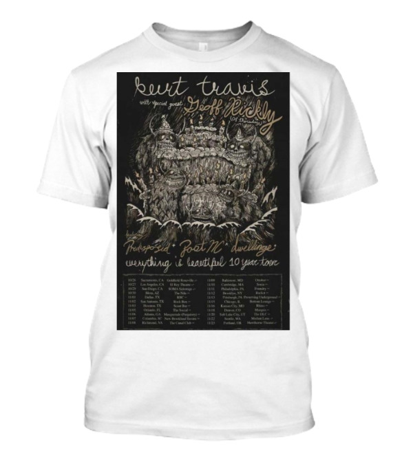 Kurt Travis Geoff Rickly 10 Year Tour Poster With Kayak Deck Special Guest T-Shirt