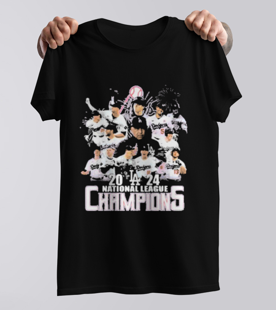 Los Angeles Dodgers 2024 National League Champions Dodgers Team 20 LA 24 T-Shirt