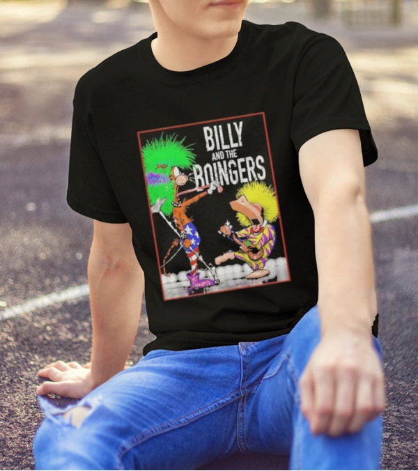 Billy And The Boingers Celebrate Big Hair Era With Great Music Star Stripes And Colors T-Shirt