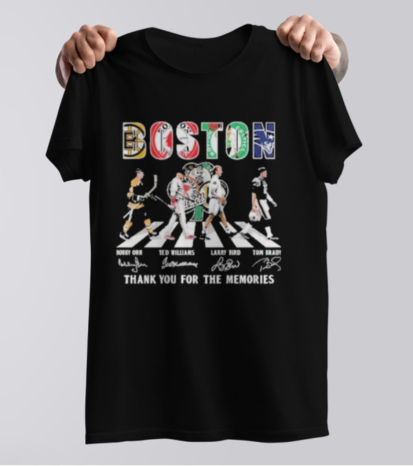 Boston Bobby Orr Ted Williams Larry Bird Tom Brady Thank You For The Memories T-Shirt