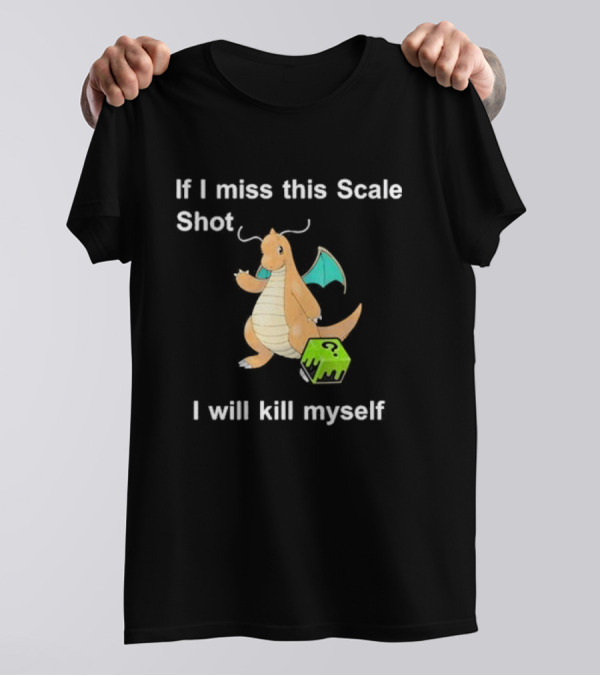 Justin Unironicpanda If I Miss This Scale Shot I Will Kill Myself Dragonite Minecraft Block T-Shirt