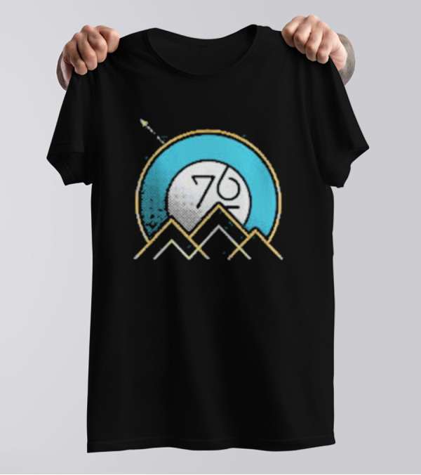 Rocket Over Rockies 76 Circular Mountain T-Shirt
