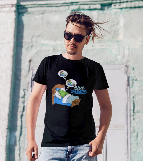 Blue Dream Pine Tree Push Trees Sleeping Bubble Thought T-Shirt