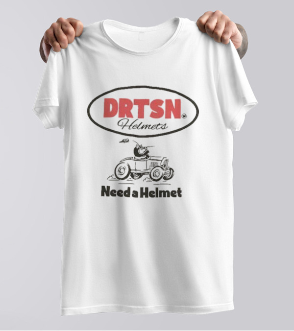 DRTSN Helmets Need A Helmet Speeding Cartoon Racer T-Shirt