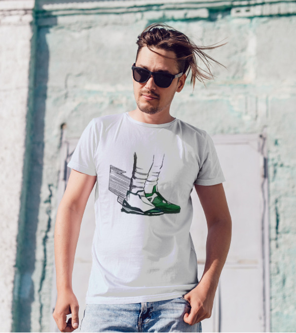 Shoe Game Comfort Colors Green Soccer Sneakers And White Socks T-Shirt