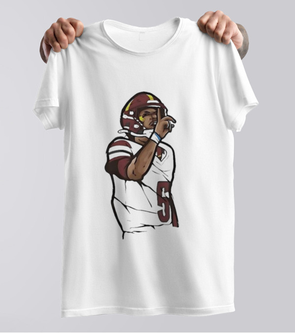 Washington Commanders Jayden Daniels Shhh Gesture Football Player T-Shirt