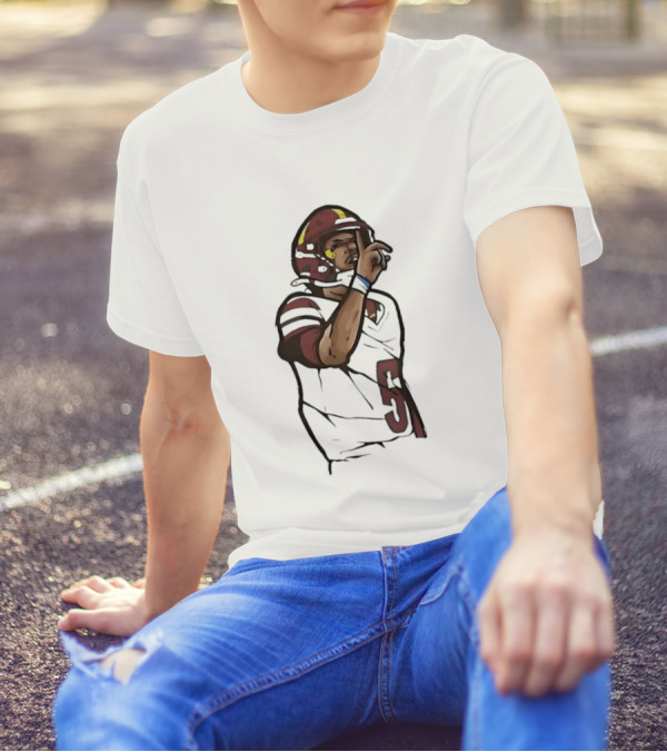 Washington Commanders Jayden Daniels Shhh Gesture Football Player T-Shirt