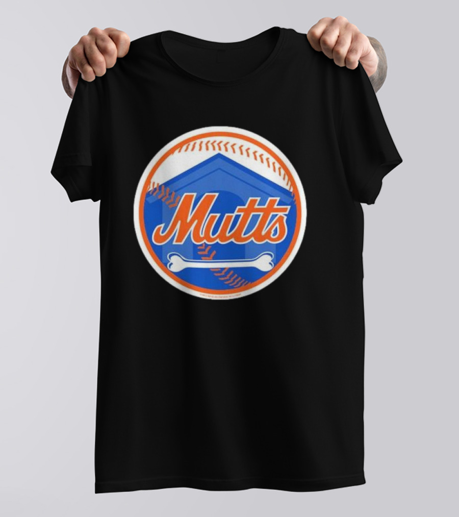 New York Mets Mutts 2024 Baseball Logo With Doghouse And Bone T-Shirt