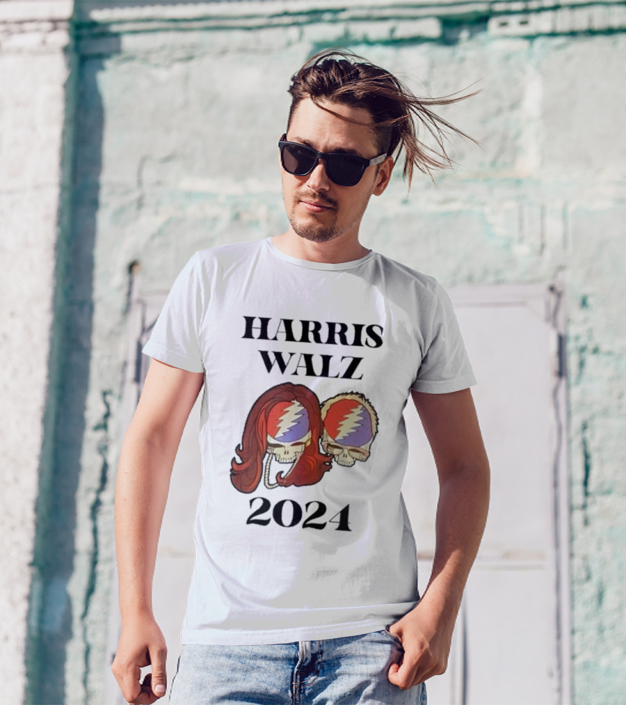 Harris Walz 2024 Grateful Dead Skull T-Shirt