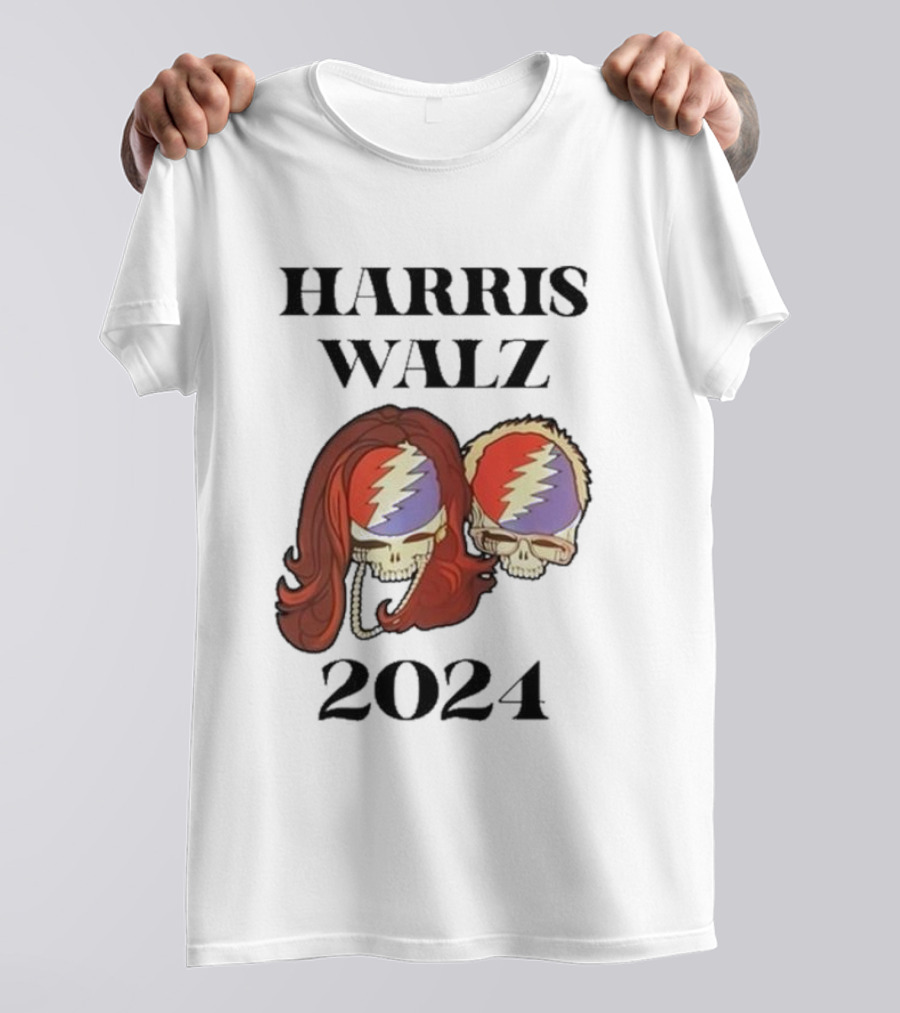 Harris Walz 2024 Grateful Dead Skull T-Shirt