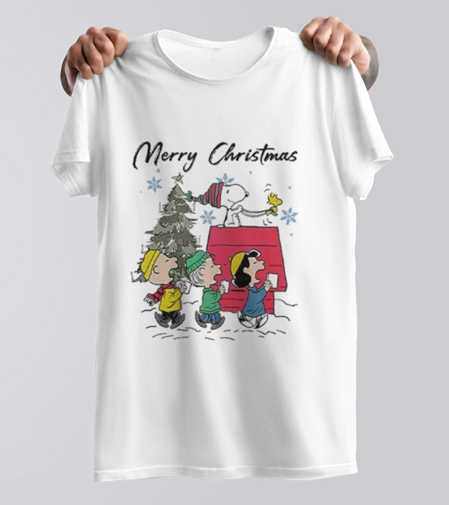 Merry Christmas Snoopy And Friends Winter Scene T-Shirt