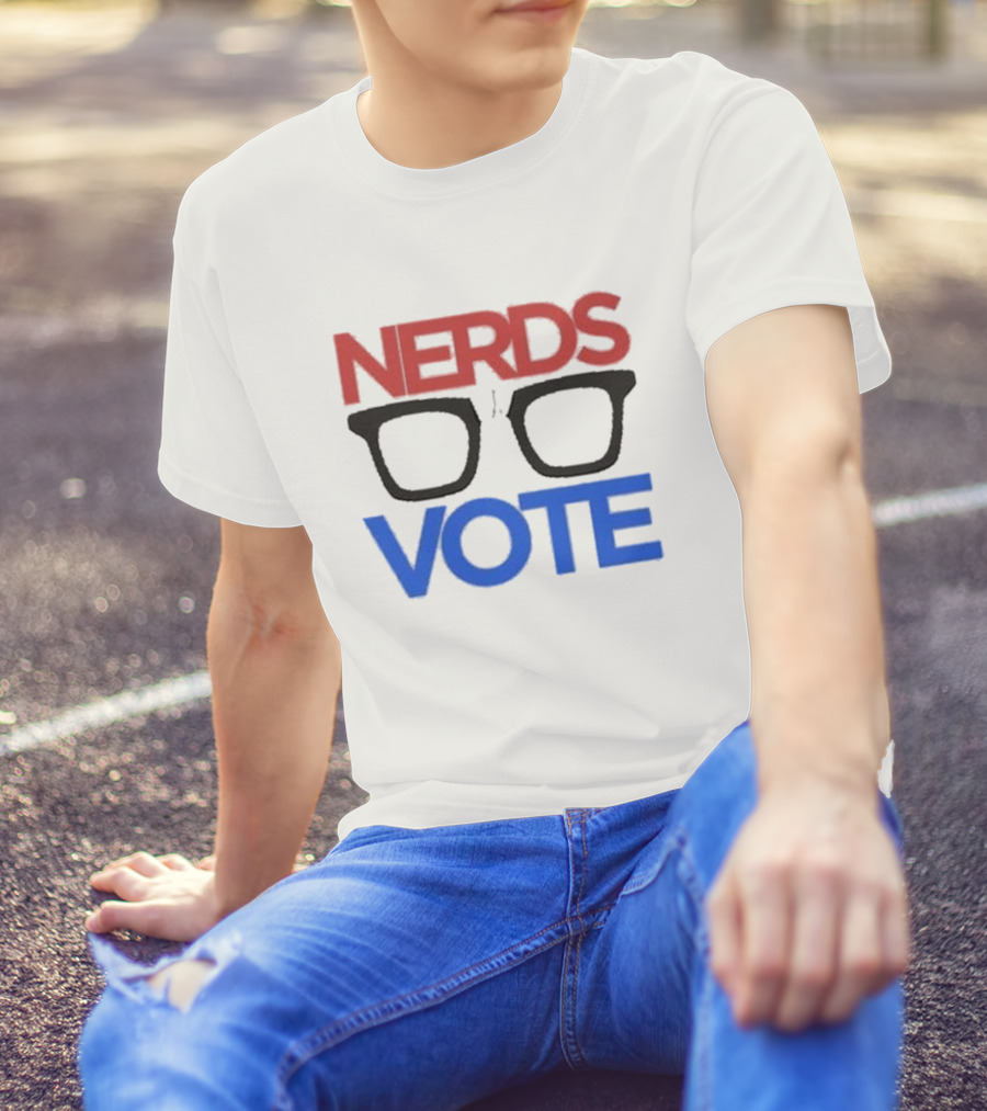 Steve Blum Nerds Vote Red Blue Glasses T-Shirt