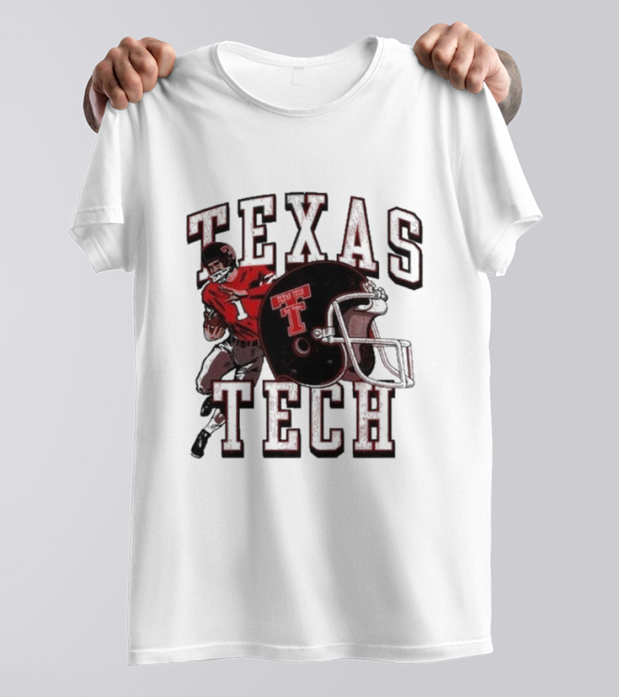 Texas Tech Football Player And Helmet T-Shirt