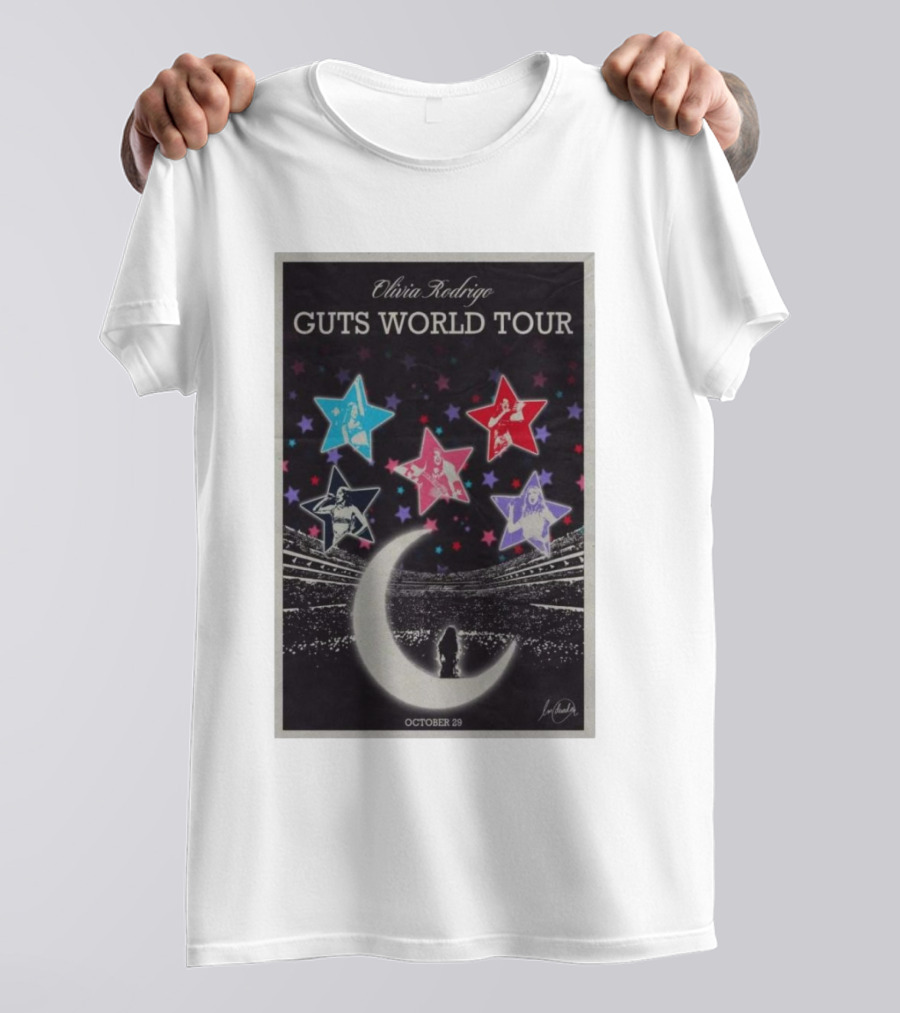Olivia Rodrigo Guts World Tour October 29 Five Stars Moon Stadium T-Shirt