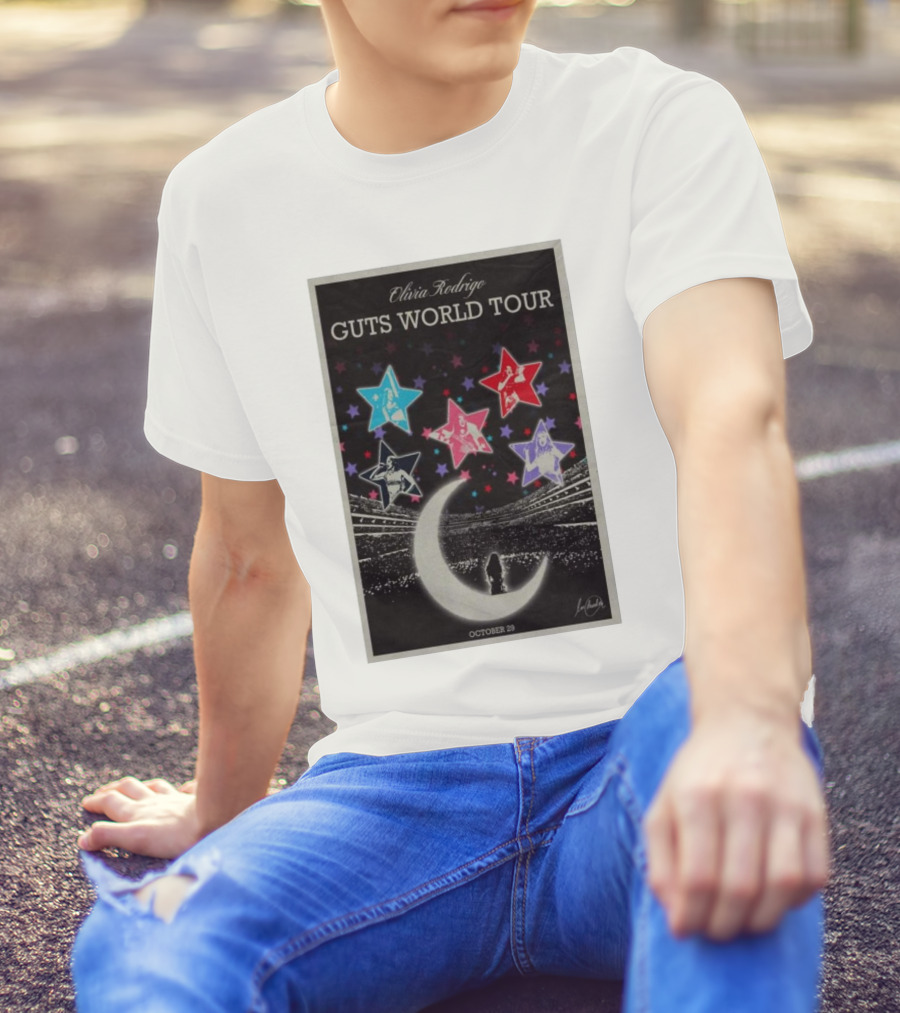 Olivia Rodrigo Guts World Tour October 29 Five Stars Moon Stadium T-Shirt