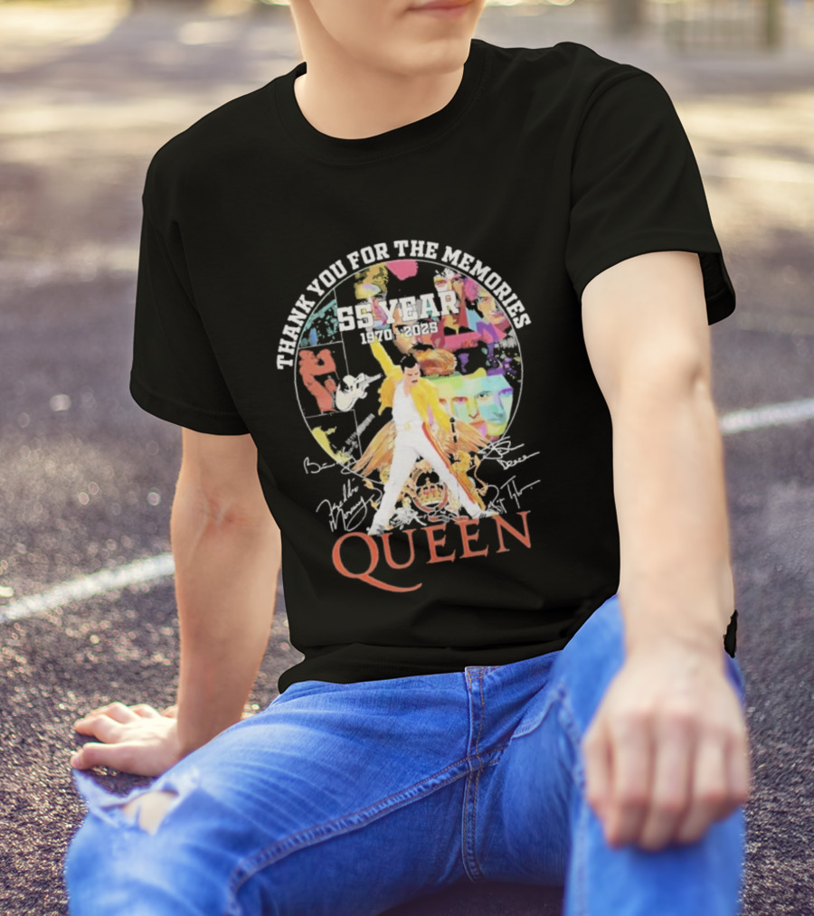 Thank You For The Memories 55 Years 1970-2025 Queen Iconic Band T-Shirt