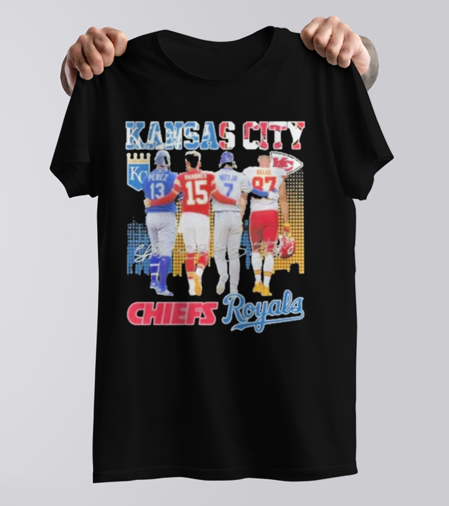Kansas City Chiefs Royals Perez Mahomes Witt Jr Kelce T-Shirt