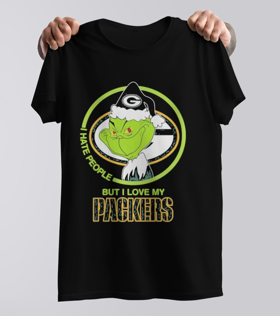 Green Bay Packers Grinch I Hate People But I Love My Packers T-Shirt