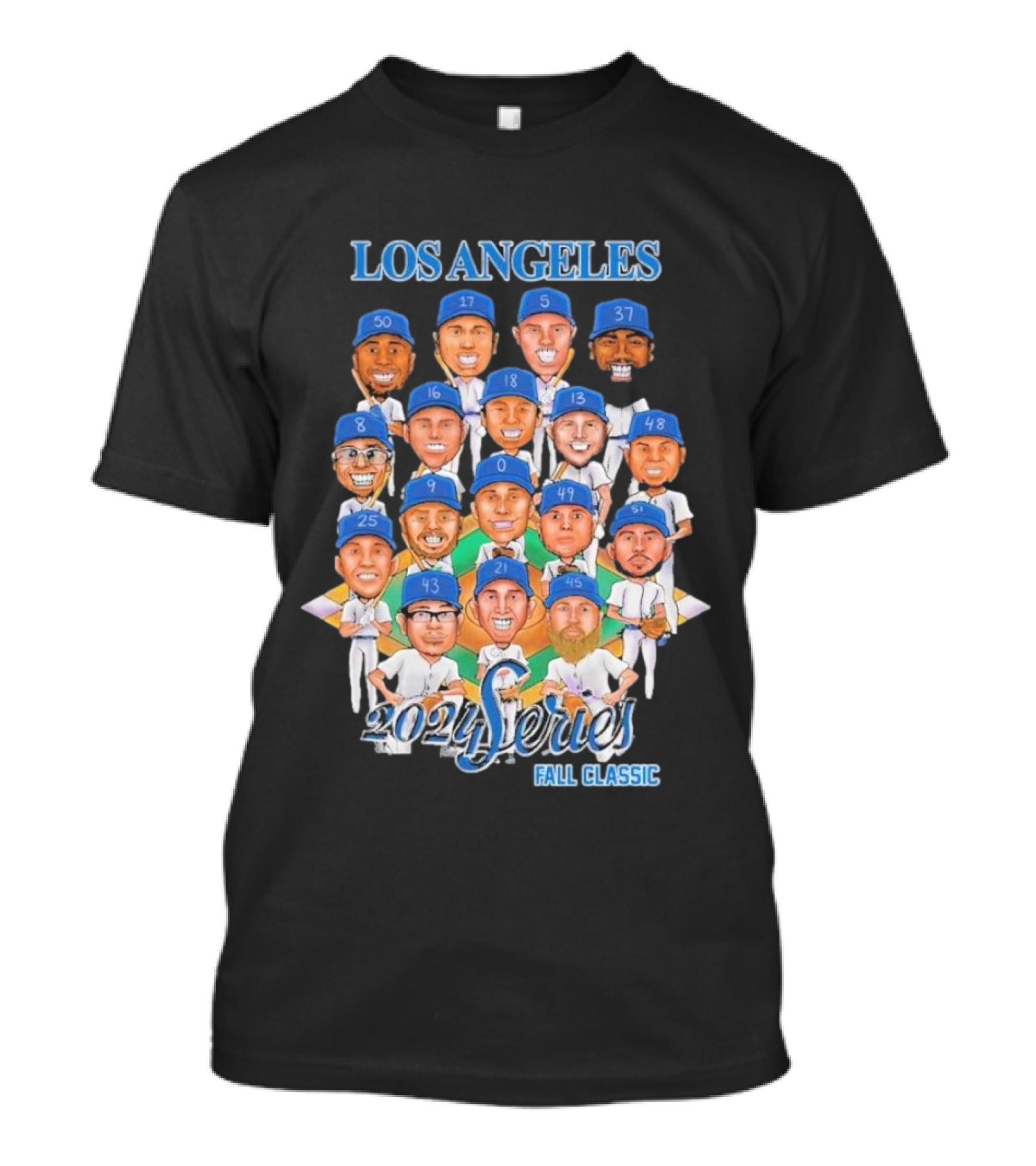 Los Angeles 2024 Series Fall Classic Players Caricature Team Lineup T-Shirt