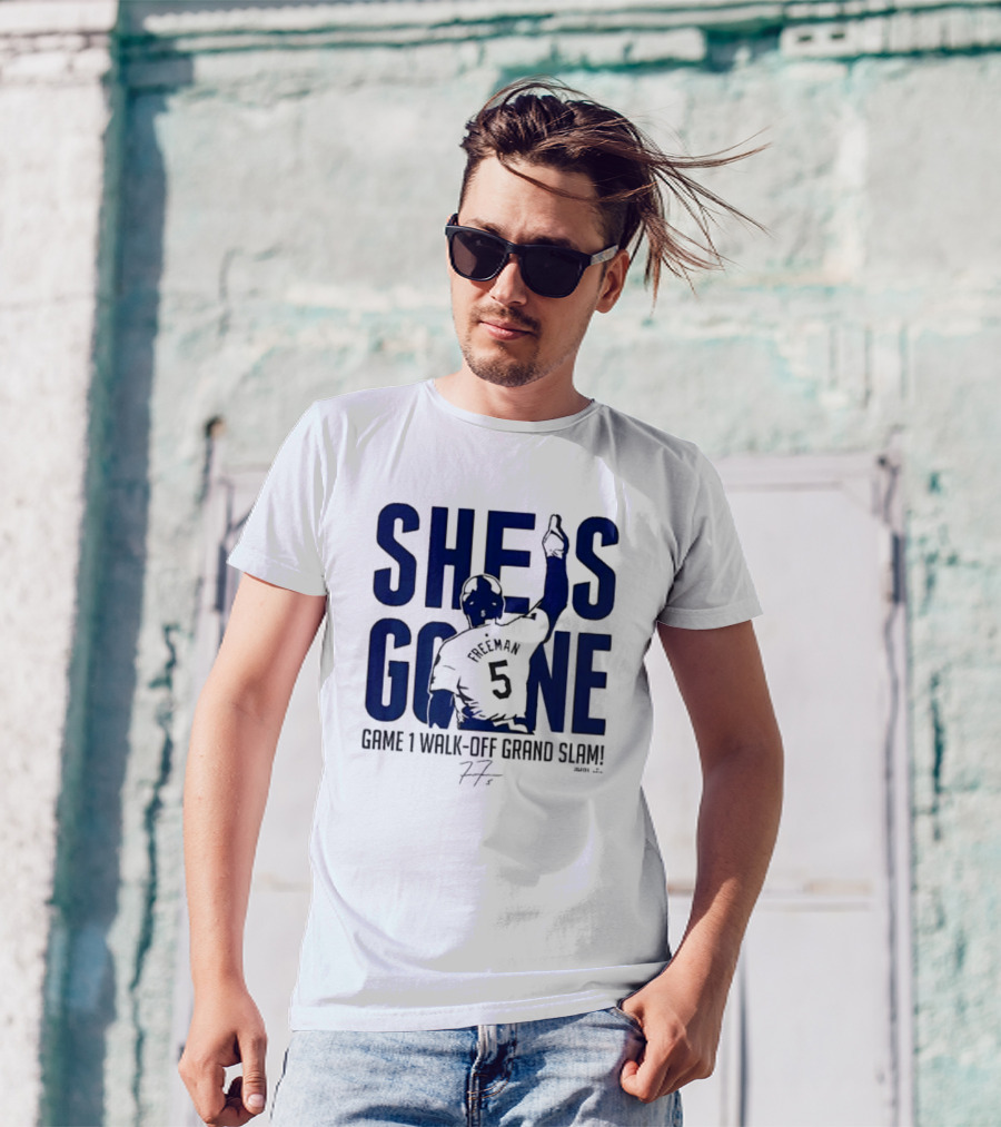 SHE IS GONE Freeman 5 Game 1 Walk-off Grand Slam T-Shirt