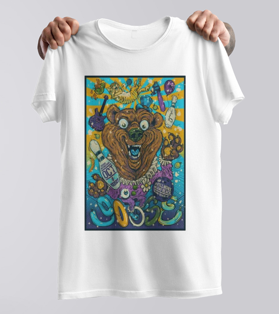 Goose Tour Fillmore Miami Beach October 29-30 2024 Bear Bowling T-Shirt