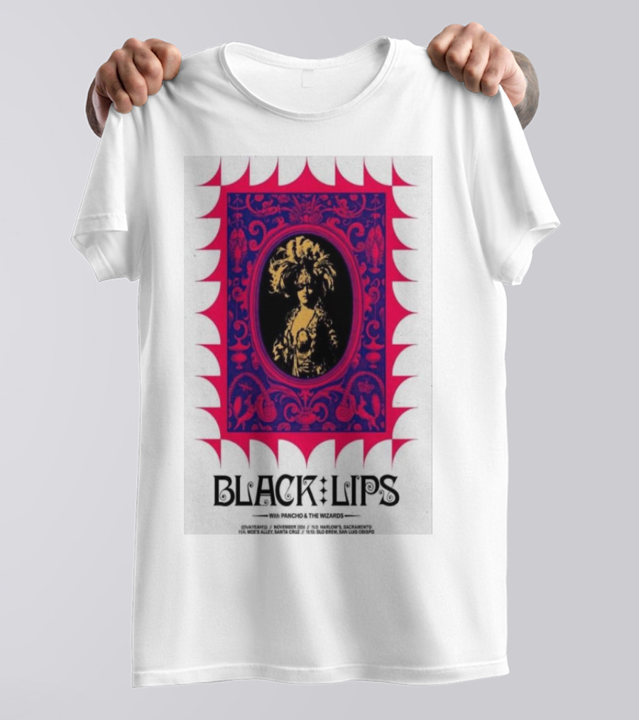 Black Lips With Poncho And The Wizards Santa Cruz San Luis Obispo T-Shirt
