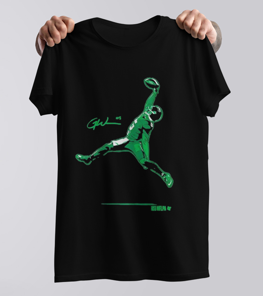 Garrett Wilson One-Handed Air Catch GW #5 NFLPA T-Shirt