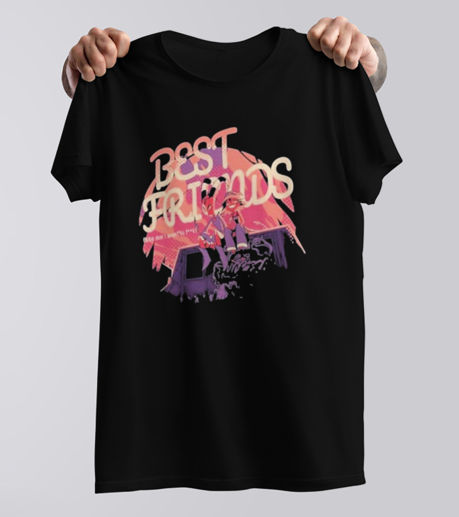 Best Friends Retro Sunset Skateboarding Duo T-Shirt