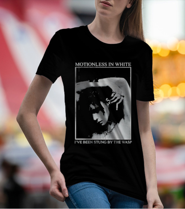 Motionless In White I've Been Stung By The Wasp Monochrome Portrait Image T-Shirt