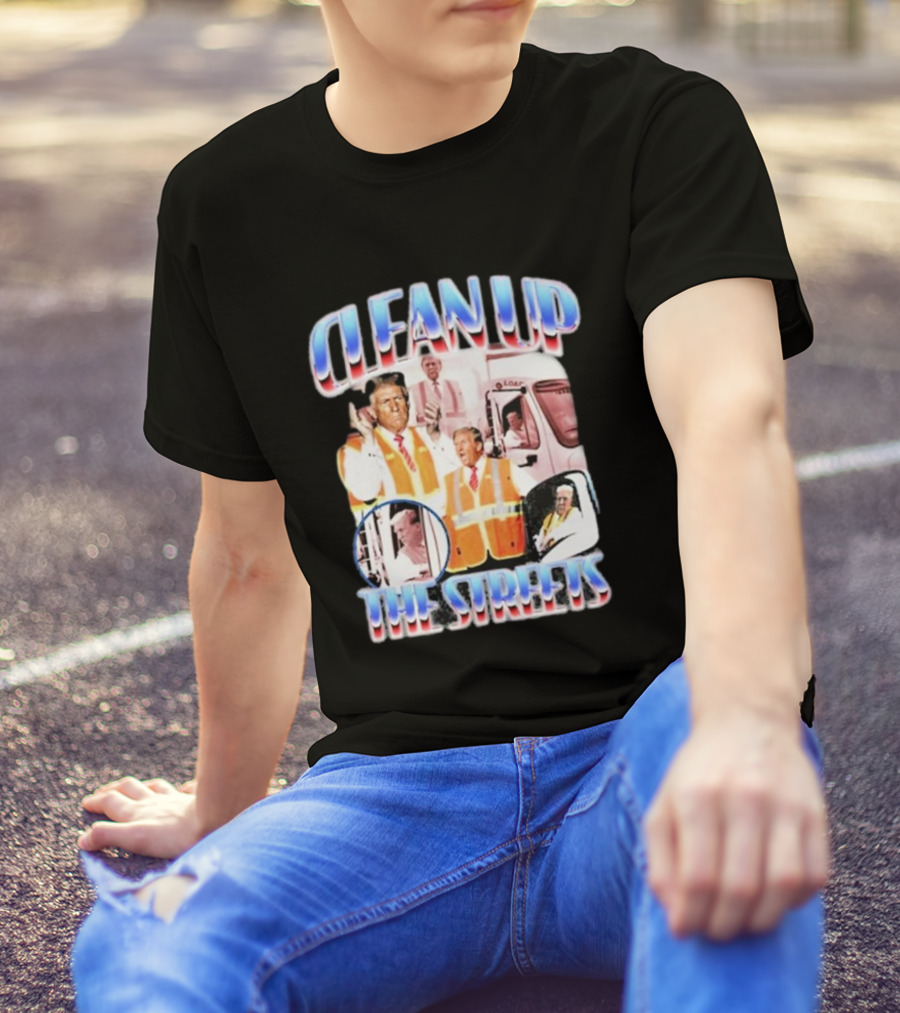 Old Row Clean Up The Streets Iconic Public Figures In Safety Vests T-Shirt