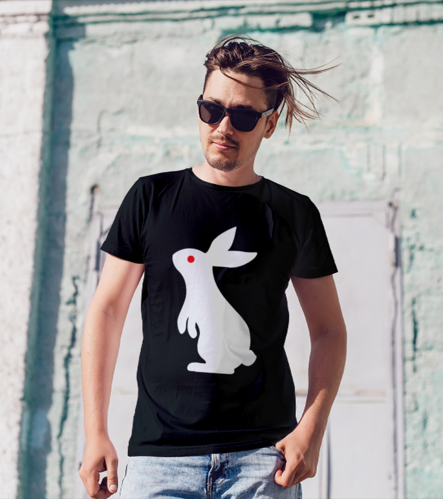 Rabbit Feed Your Head White Rabbit Red Eye T-Shirt