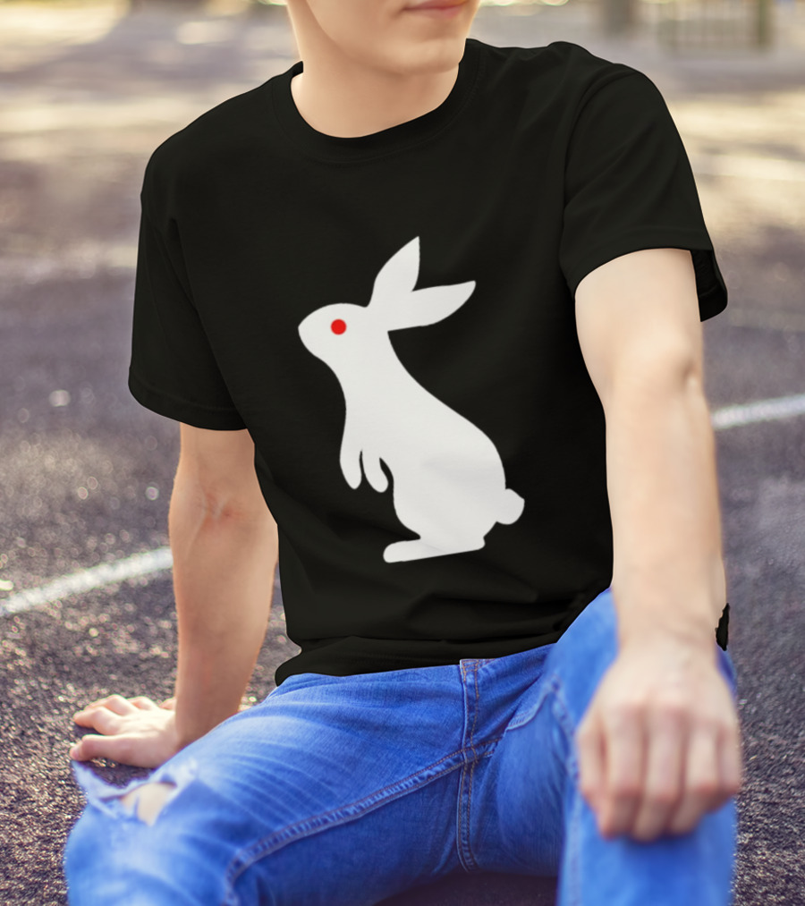 Rabbit Feed Your Head White Rabbit Red Eye T-Shirt