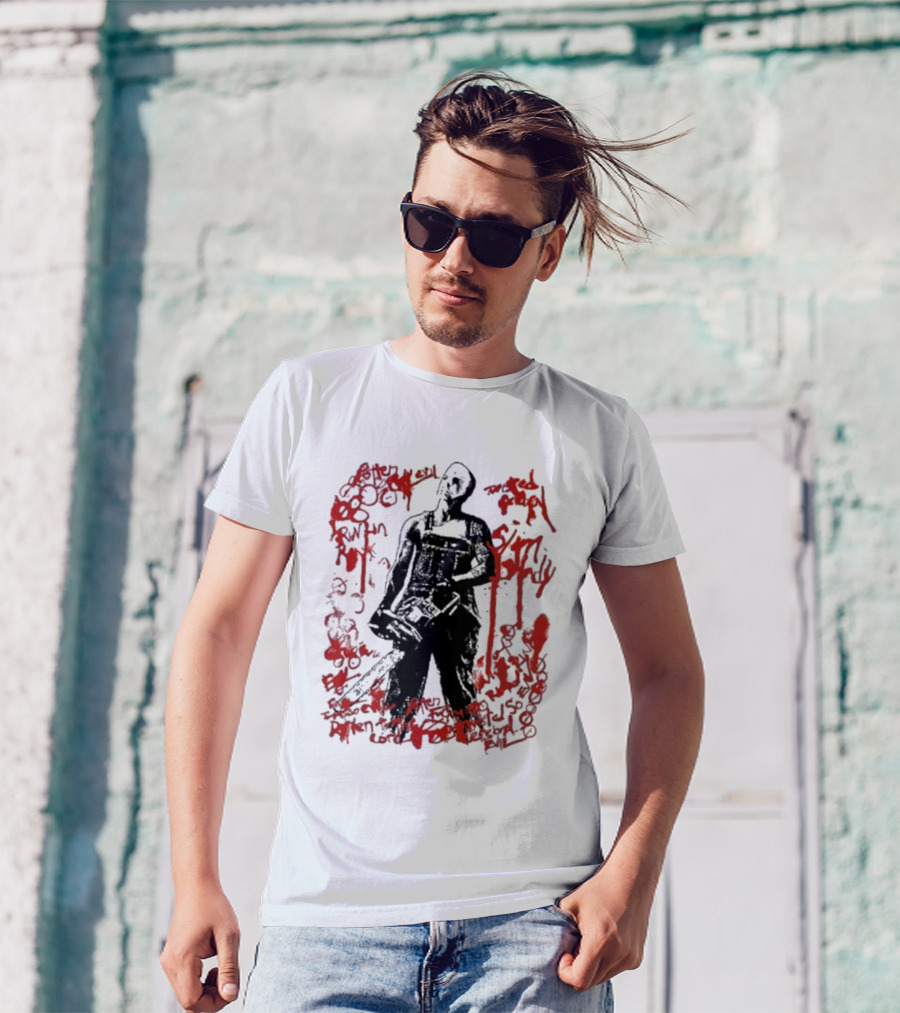 Eminem Blood Scrawl Chainsaw Man Horror T-Shirt