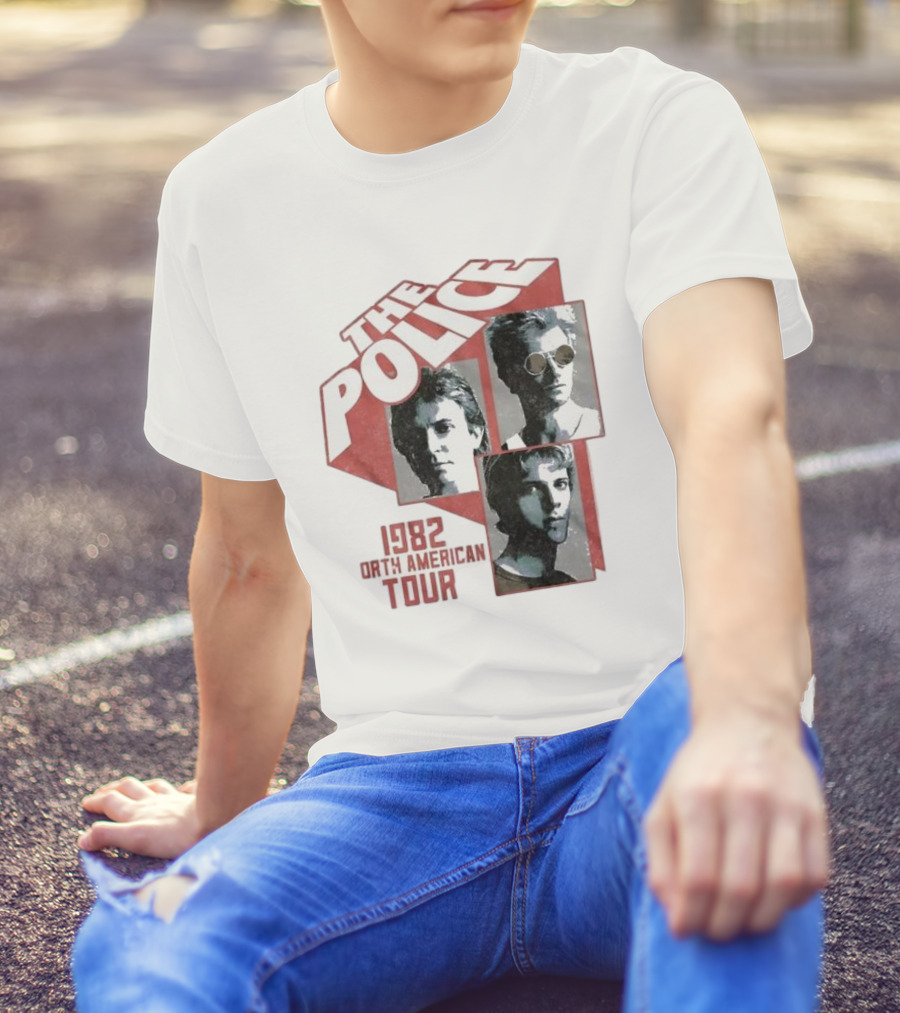 The Police 1982 North American Tour Retro Portrait Collage T-Shirt