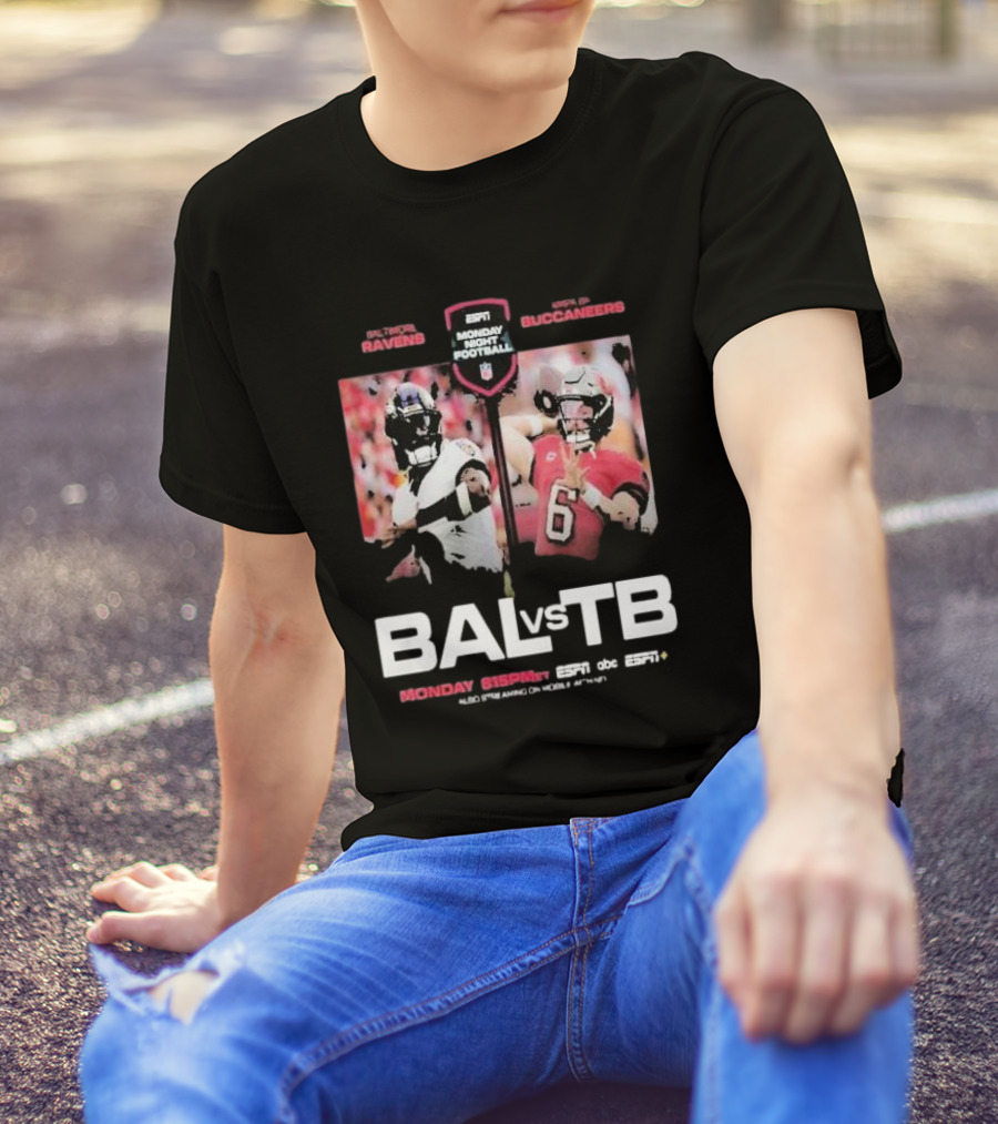 ESPN Monday Night Football Baltimore Ravens Vs Tampa Bay Buccaneers T-Shirt