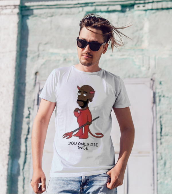 Gibbsons Ss You Only Die 1Nce Devil Cartoon T-Shirt