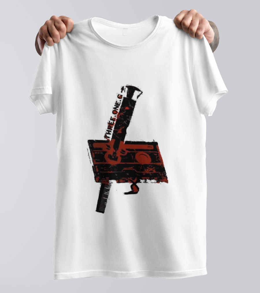Three One G Records Sound Style Violence Cassette Gun Combination T-Shirt